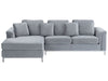 Corner Sofa Velvet Grey 4 Seater Right Hand