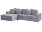 Corner Sofa OSLO Velvet Grey 4 Seater Right Hand