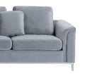 Corner Sofa OSLO Velvet Grey 4 Seater Right Hand