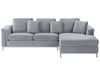 Corner Sofa Velvet Grey 4 Seater Left Hand