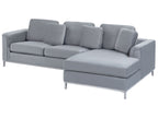 Corner Sofa OSLO Velvet Grey 4 Seater Left Hand