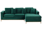 Corner Sofa OSLO Velvet Dark Green 4 Seater Left Hand