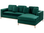 Corner Sofa OSLO Velvet Dark Green 4 Seater Left Hand