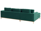 Corner Sofa OSLO Velvet Dark Green 4 Seater Left Hand