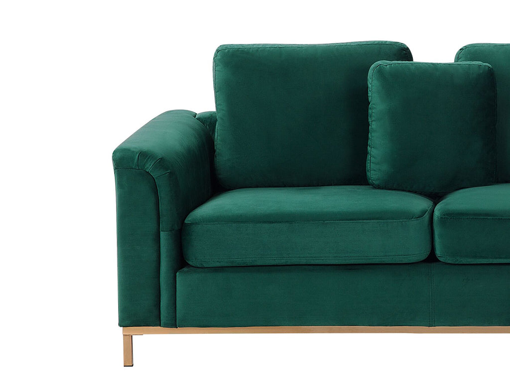 Corner Sofa OSLO Velvet Dark Green 4 Seater Left Hand