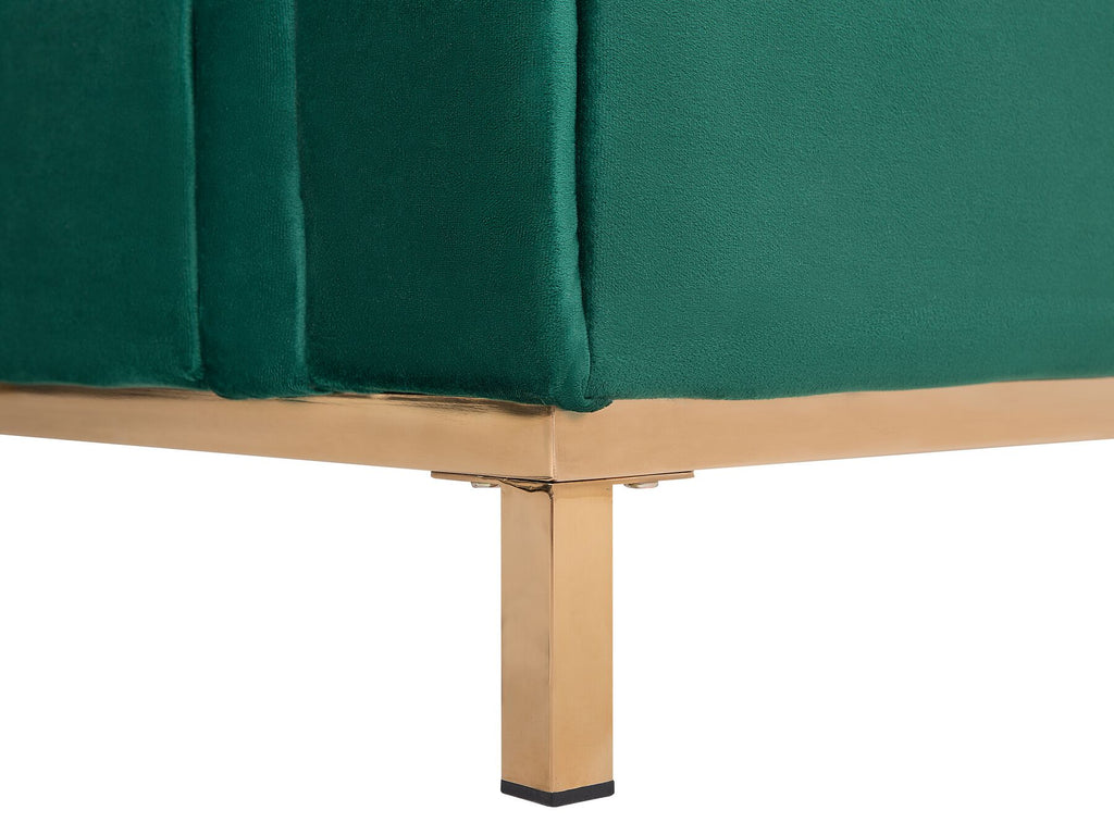 Corner Sofa OSLO Velvet Dark Green 4 Seater Left Hand