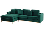 Corner Sofa OSLO Velvet Dark Green 4 Seater Right Hand