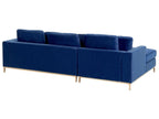 Corner Sofa OSLO Velvet Dark Blue 4 Seater Left Hand