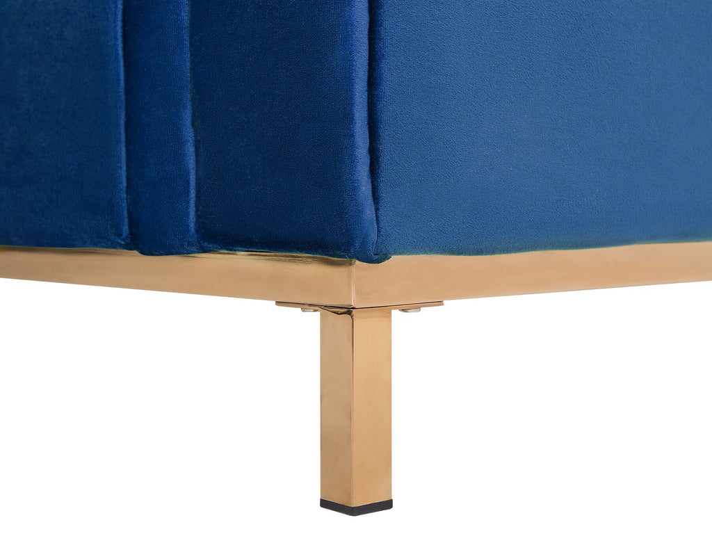 Corner Sofa OSLO Velvet Dark Blue 4 Seater Left Hand