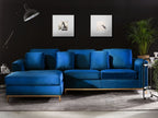 Corner Sofa OSLO Velvet Dark Blue 4 Seater Right Hand