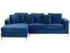 Corner Sofa Velvet Dark Blue 4 Seater Right Hand