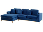Corner Sofa OSLO Velvet Dark Blue 4 Seater Right Hand