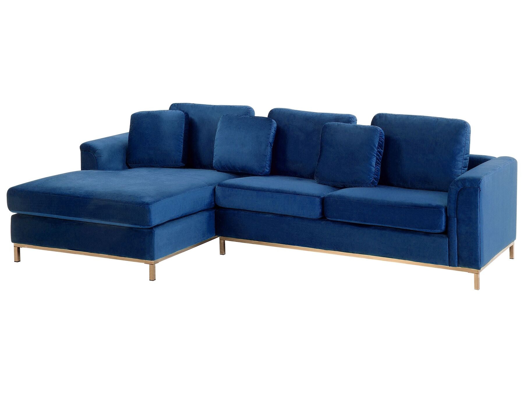 Corner Sofa OSLO Velvet Dark Blue 4 Seater Right Hand