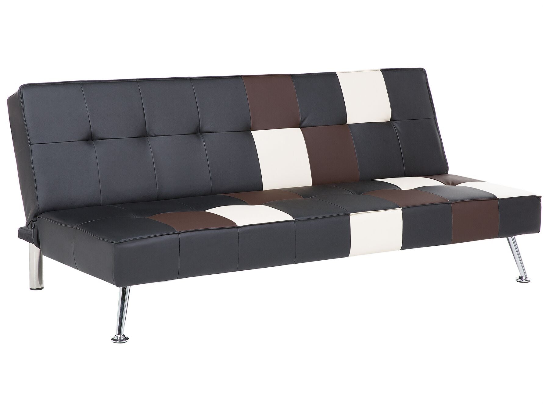 Sofa Bed OLSKER Faux Leather Black 3 Seater