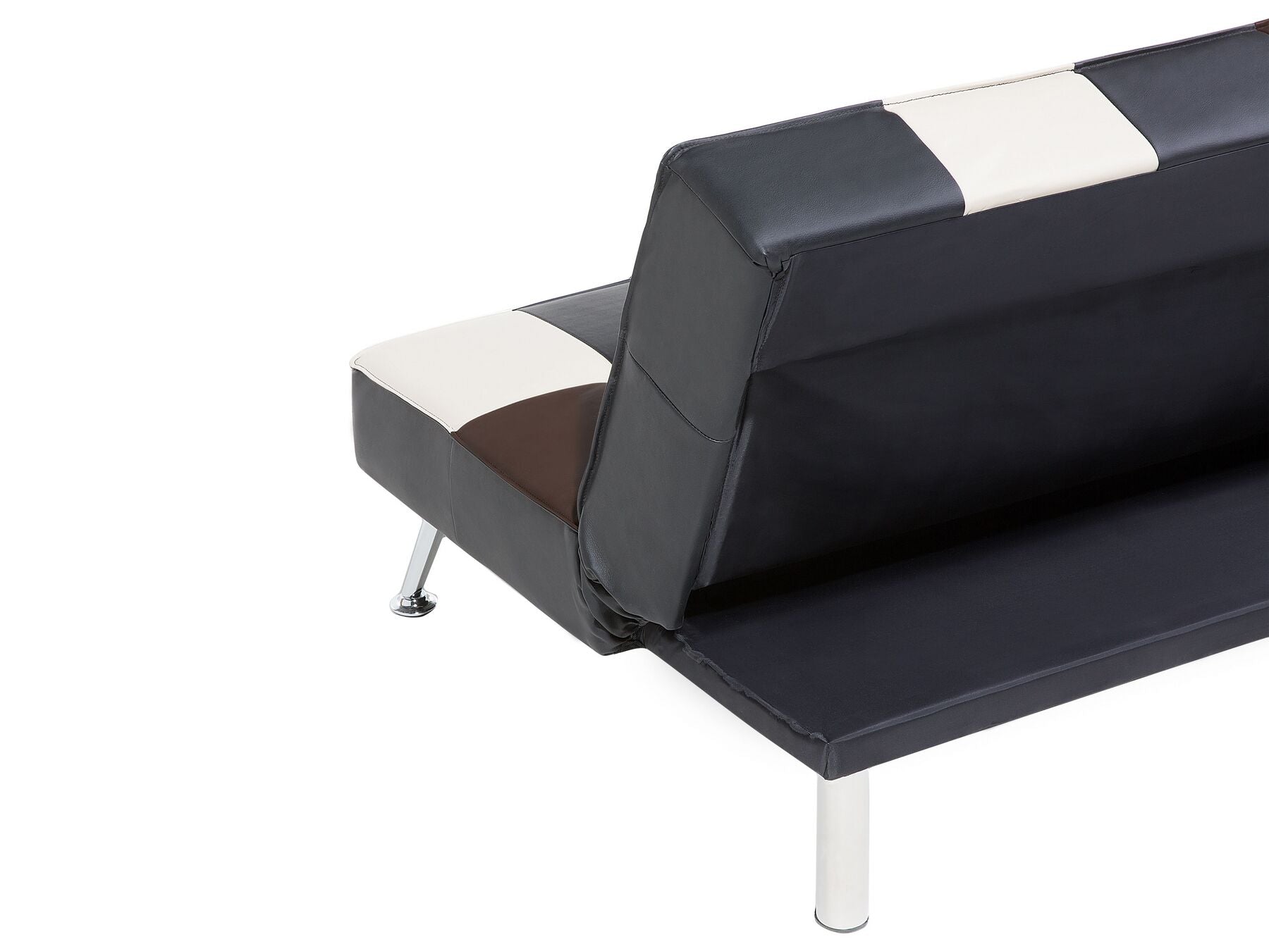 Sofa Bed OLSKER Faux Leather Black 3 Seater
