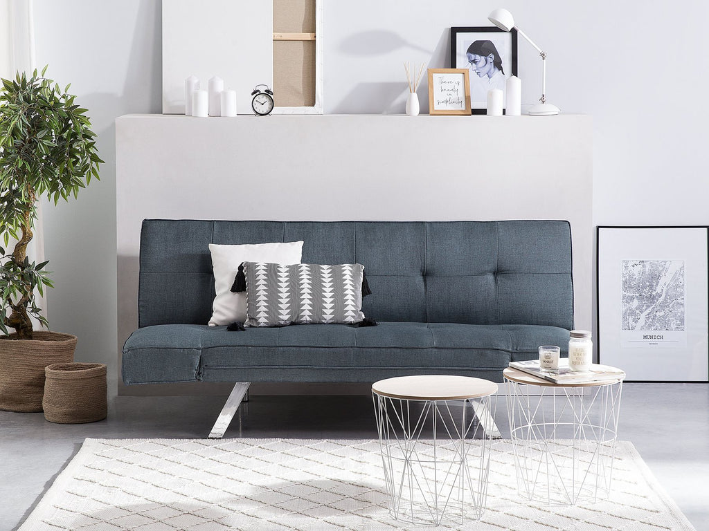 Sofa Bed BRISTOL Fabric Dark Blue 3 Seater