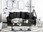 3 Seater Velvet Sofa Black BORNHOLM