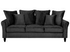 3 Seater Velvet Sofa Black BORNHOLM