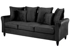 3 Seater Velvet Sofa Black BORNHOLM