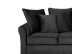 3 Seater Velvet Sofa Black BORNHOLM