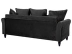 3 Seater Velvet Sofa Black BORNHOLM