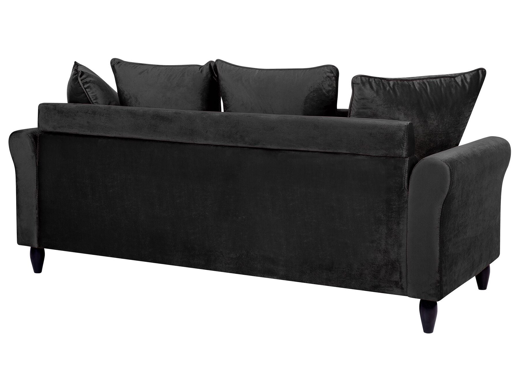 3 Seater Velvet Sofa Black BORNHOLM