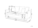 3 Seater Velvet Sofa Grey BORNHOLM