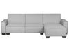 Corner Sofa Bed Fabric Light Grey 3 Seater Left Hand