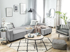 Corner Sofa Bed ROMEDAL Fabric Light Grey 3 Seater Left Hand