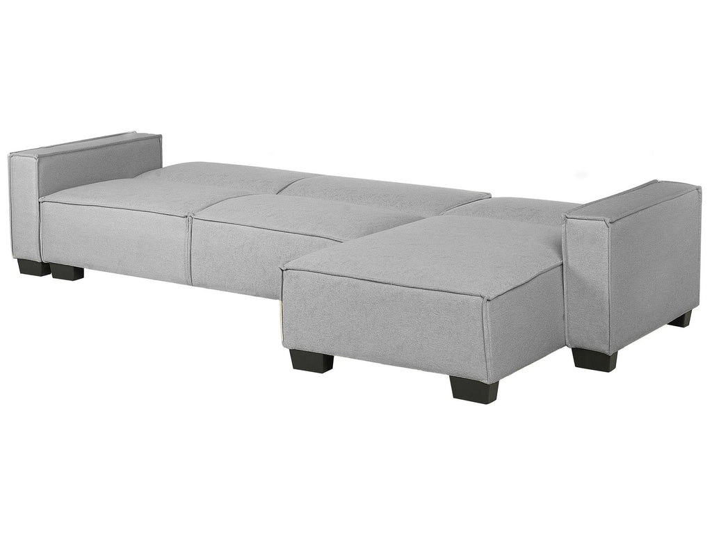 Corner Sofa Bed ROMEDAL Fabric Light Grey 3 Seater Left Hand