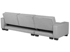 Corner Sofa Bed ROMEDAL Fabric Light Grey 3 Seater Left Hand