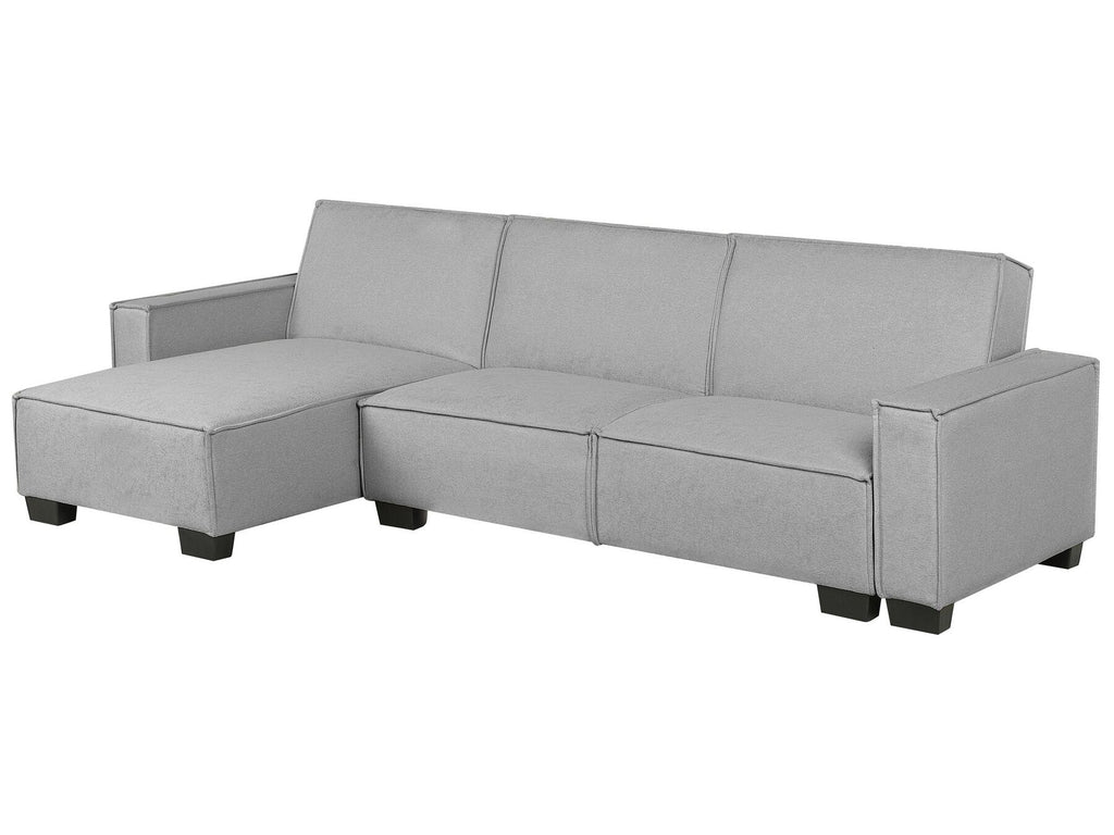 Corner Sofa Bed ROMEDAL Fabric Light Grey 3 Seater Right Hand