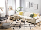 Corner Sofa Bed ROMEDAL Fabric Beige 3 Seater Right Hand