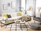 Corner Sofa Bed ROMEDAL Fabric Beige 3 Seater Left Hand