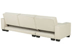Corner Sofa Bed ROMEDAL Fabric Beige 3 Seater Right Hand