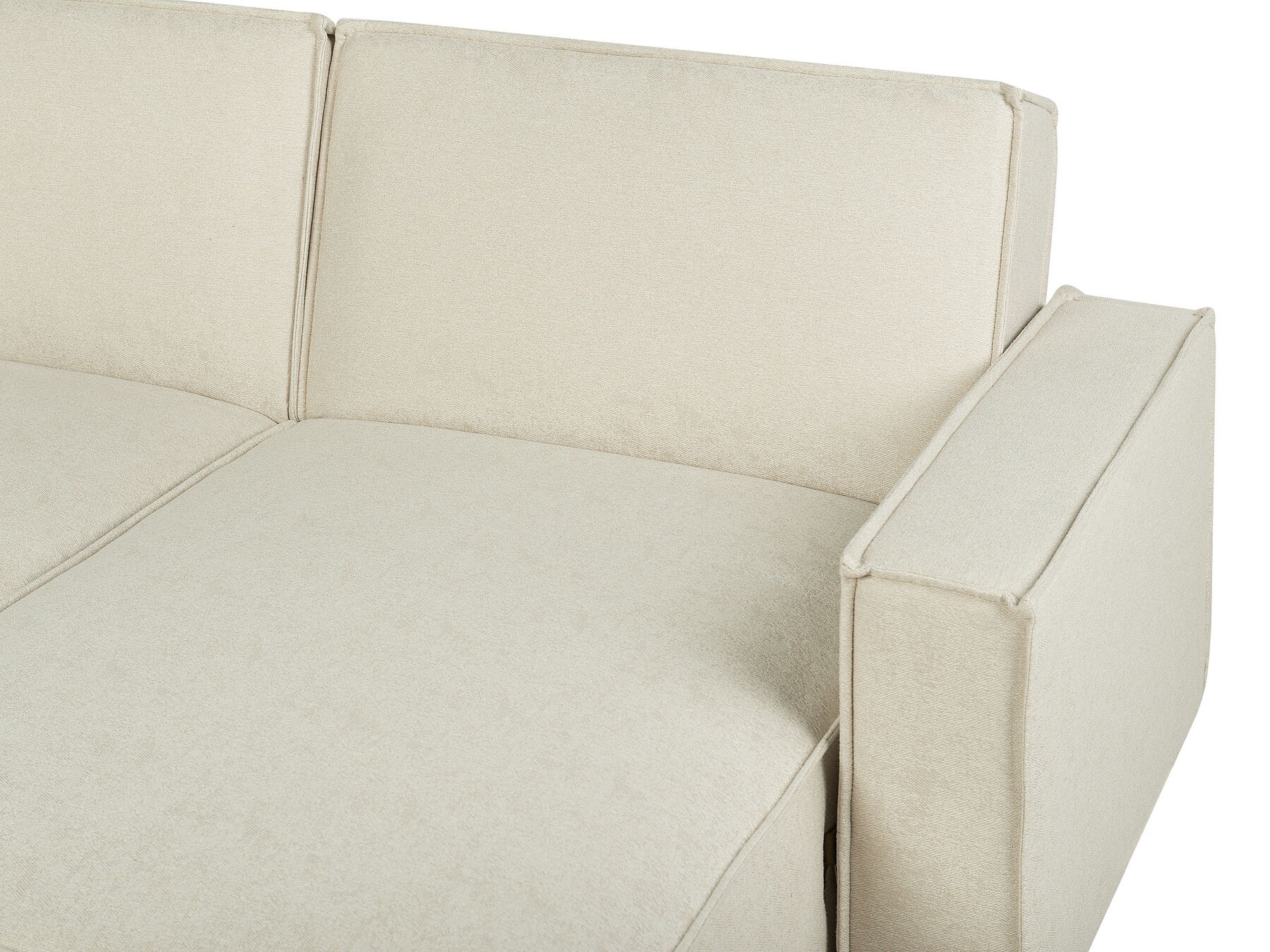 Corner Sofa Bed ROMEDAL Fabric Beige 3 Seater Left Hand