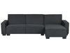 Corner Sofa Bed Fabric Graphite Grey 3 Seater Left Hand