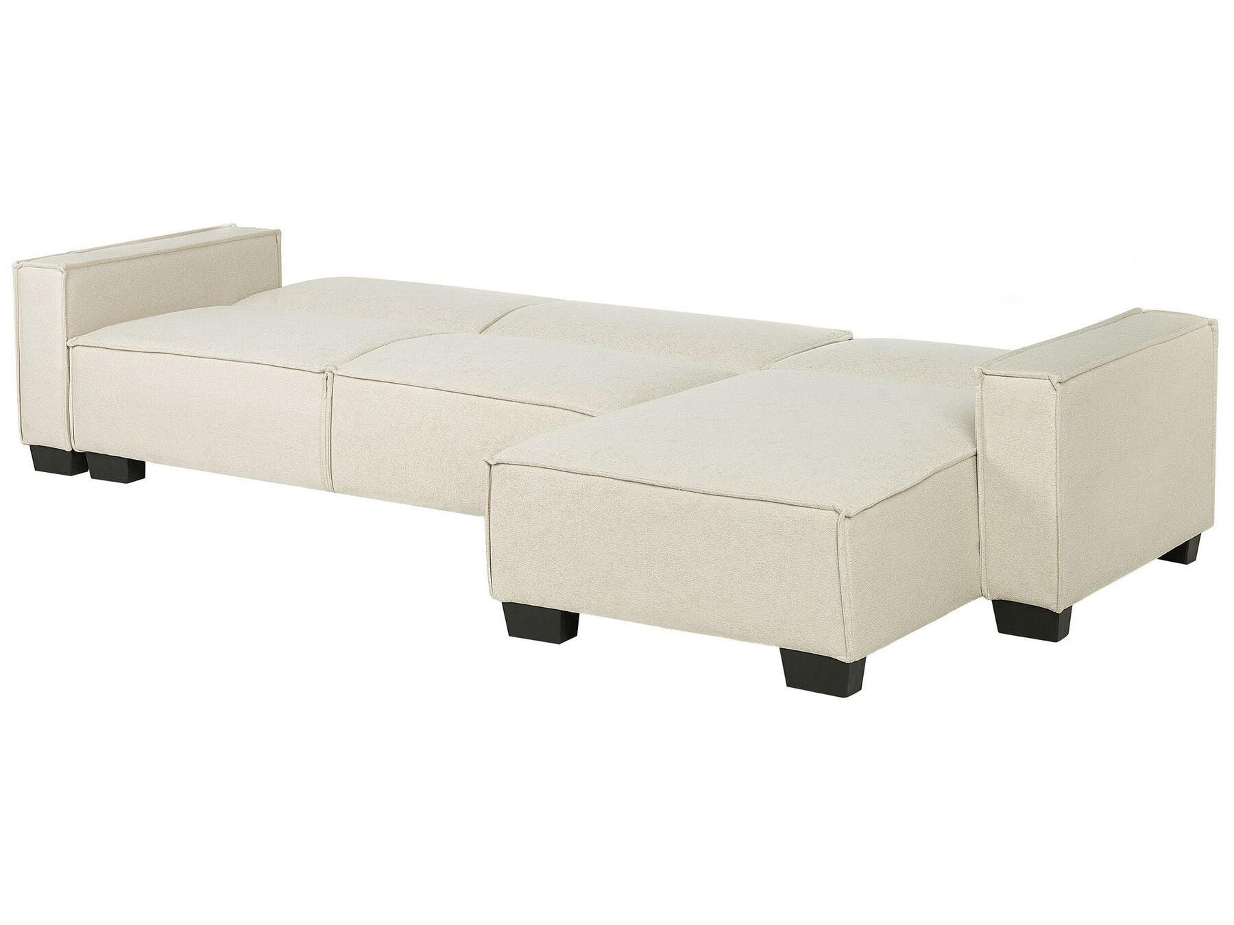 Corner Sofa Bed ROMEDAL Fabric Beige 3 Seater Left Hand