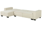 Corner Sofa Bed ROMEDAL Fabric Beige 3 Seater Right Hand