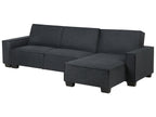 Corner Sofa Bed ROMEDAL Fabric Graphite Grey 3 Seater Left Hand