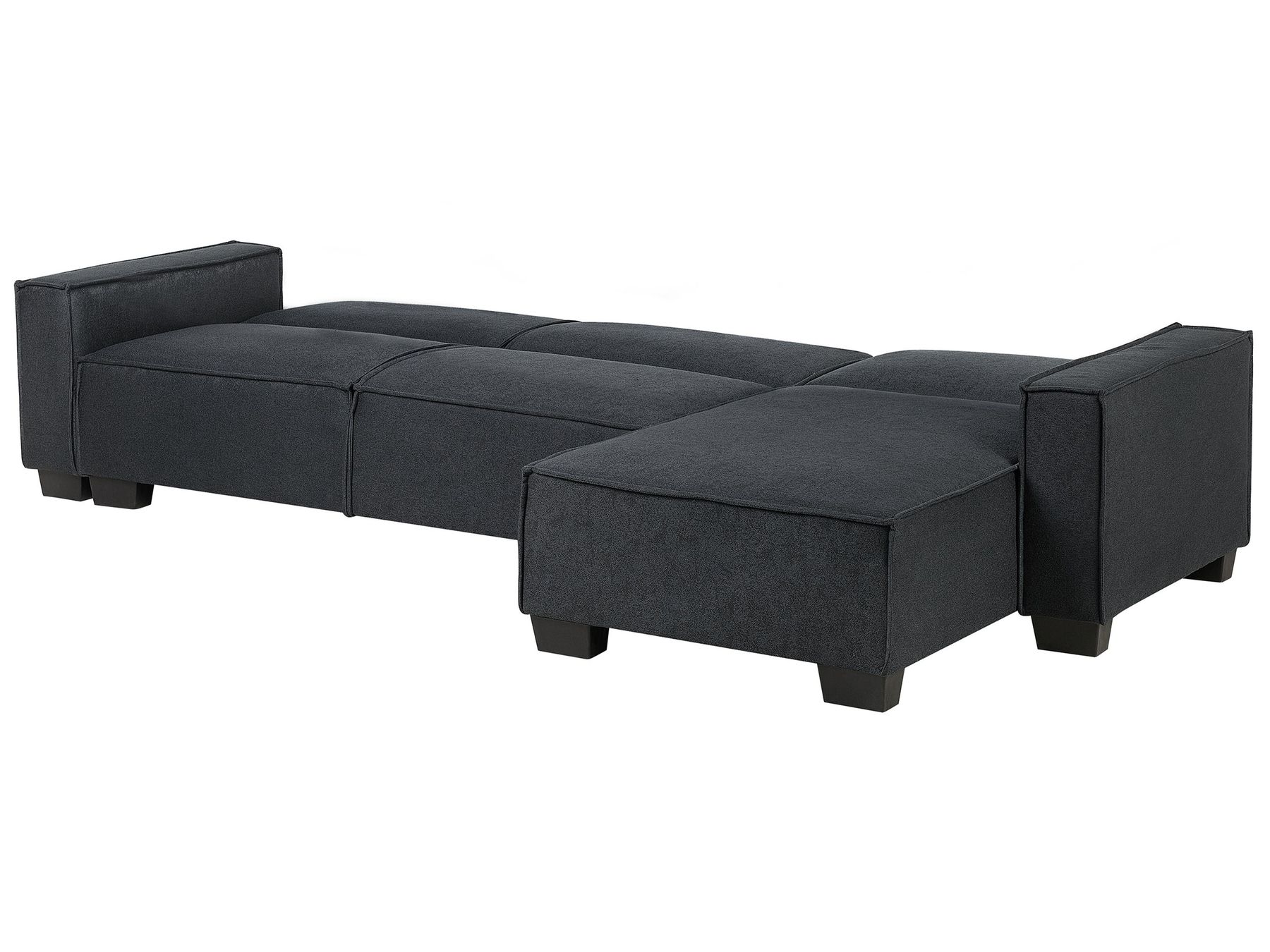 Corner Sofa Bed ROMEDAL Fabric Graphite Grey 3 Seater Left Hand