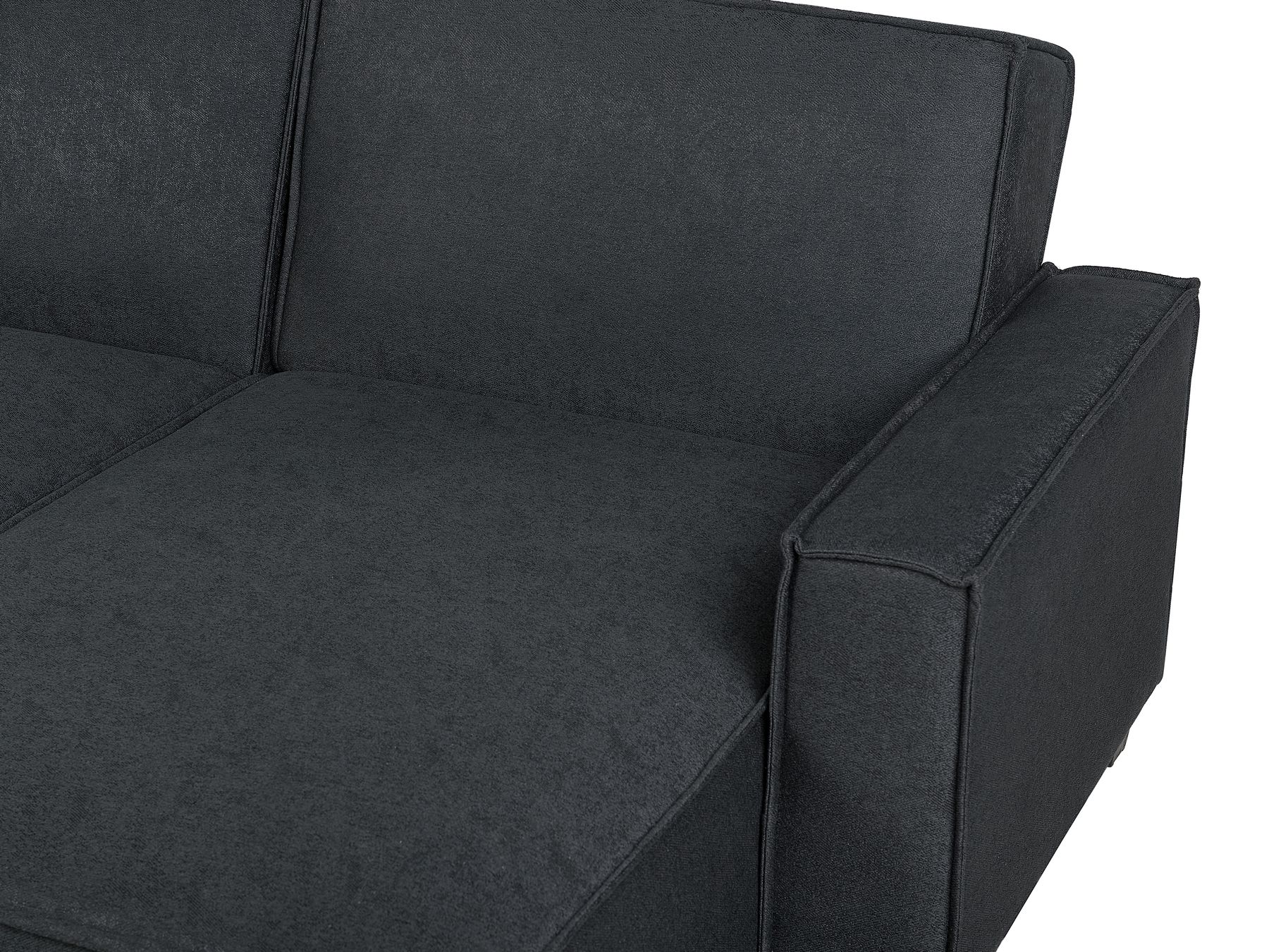 Corner Sofa Bed ROMEDAL Fabric Graphite Grey 3 Seater Left Hand