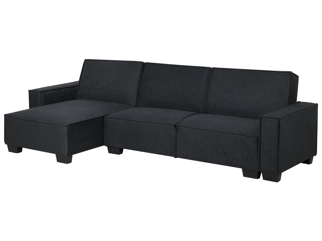 Corner Sofa Bed ROMEDAL Fabric Graphite Grey 3 Seater Right Hand