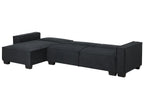 Corner Sofa Bed ROMEDAL Fabric Graphite Grey 3 Seater Right Hand