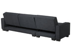 Corner Sofa Bed ROMEDAL Fabric Graphite Grey 3 Seater Right Hand
