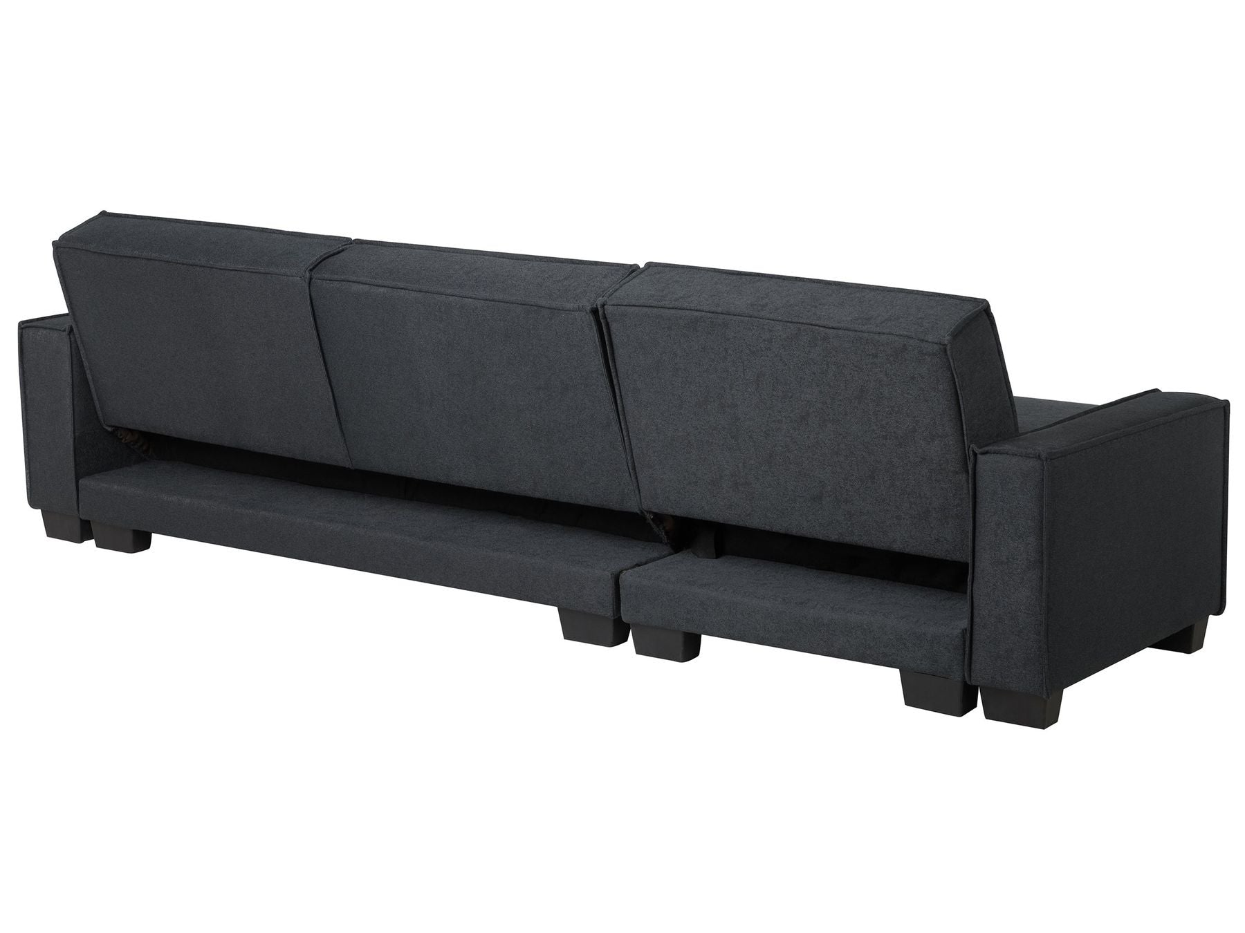 Corner Sofa Bed ROMEDAL Fabric Graphite Grey 3 Seater Right Hand