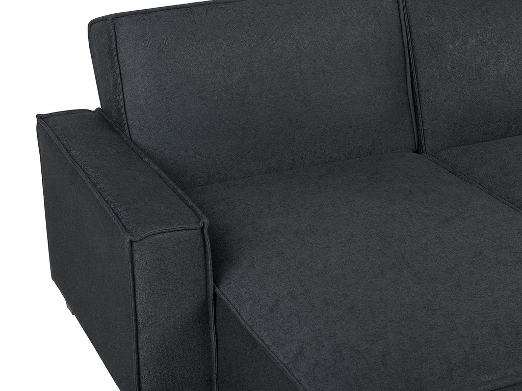 Corner Sofa Bed ROMEDAL Fabric Graphite Grey 3 Seater Right Hand