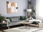 Corner Sofa Bed VADSO Velvet Grey 4 Seater Left Hand