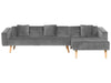 Corner Sofa Bed Velvet Grey 4 Seater Left Hand