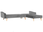 Corner Sofa Bed VADSO Velvet Grey 4 Seater Left Hand